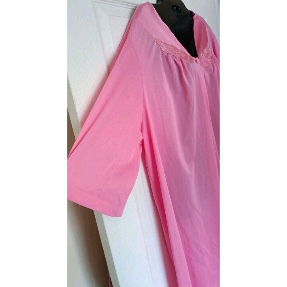 Vintage Vassarette Peignoir Robe Nightgown Size 3X XXXL Pink Satin 70s 80s USA - Picture 5 of 7
